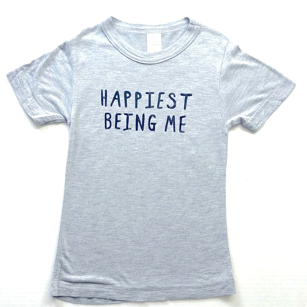 🎉Host Pick🎉 Little Blue Canoe Grey “Happiest Being Me” Tee, Size 4T